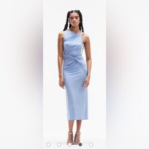 ASOS DESIGN twisted high neck mesh midi dress size 12